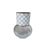 Sky Check Glass Vase