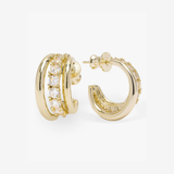 Oh She Fancy Smooth & Diamond Hoops