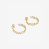 Pave Julian Chain Hoops 1"