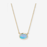 She's A Boss Pendant Necklace, Blue Opal