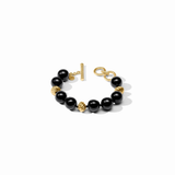 Ravello Bracelet, Gold Obsidian Black