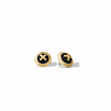Essex Stud, Gold Obsidian Black
