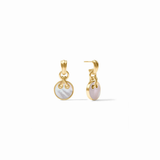 Essex Hoop & Charm Earring, Gold Mother of Pearl
