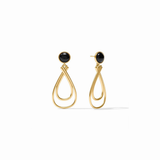 Essex Stone Earring, Gold Obsidian Black