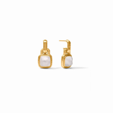Sahara Hoop & Charm Earring, Gold Iridescent Clear Crystal