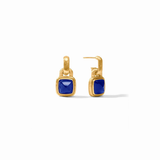 Sahara Hoop & Charm Earring, Gold Iridescent Sapphire Blue