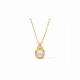 Sahara Solitaire Necklace, Gold Iridescent Clear Crystal