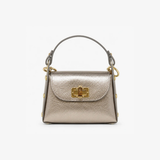 Bamboo Clasp Crossbody Bag, Silver