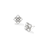 Dira Pearl Stud Earrings, Silver