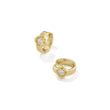 Mallory Crystal Huggie Earrings, Gold