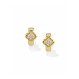 Mallory Crystal Huggie Earrings, Gold