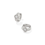 Mallory Crystal Huggie Earrings, Silver