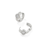 Mallory Crystal Huggie Earrings, Silver