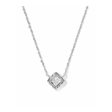 Mallory Crystal Short Pendant Necklace, Silver