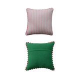 Holiday Beaded & Pom Pom Pillow
