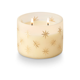 Winter White Frosted Star Candle