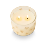 Winter White Frosted Star Candle