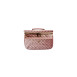 Train Case, Blush Velvet Quilted