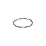 Signature Cross Small 3mm Pearl Dark Grey Bracelet - Gold