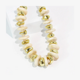 Ivory & Gold Disc Necklace