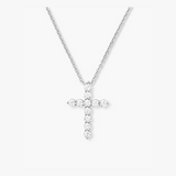 "Oh She Fancy" Small Cross Pendant, Silver