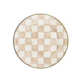 Mocha Check Dinner Plate