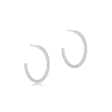 Beaded Classic 1.25" Post Hoop - 3mm Sterling