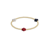 Signature Cross Gold Pattern 2mm Bead Bracelet Firecracker