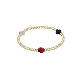 Signature Cross Gold Pattern 3mm Bead Bracelet Firecracker