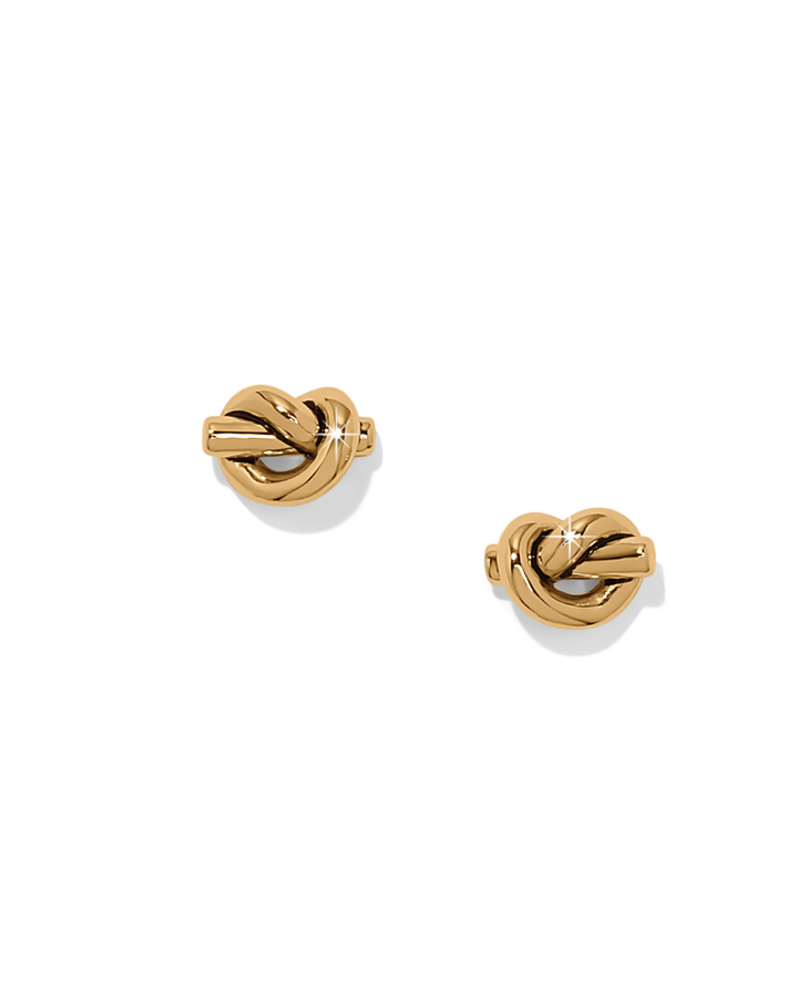 Interlok Single Knot Mini Earrings, Gold