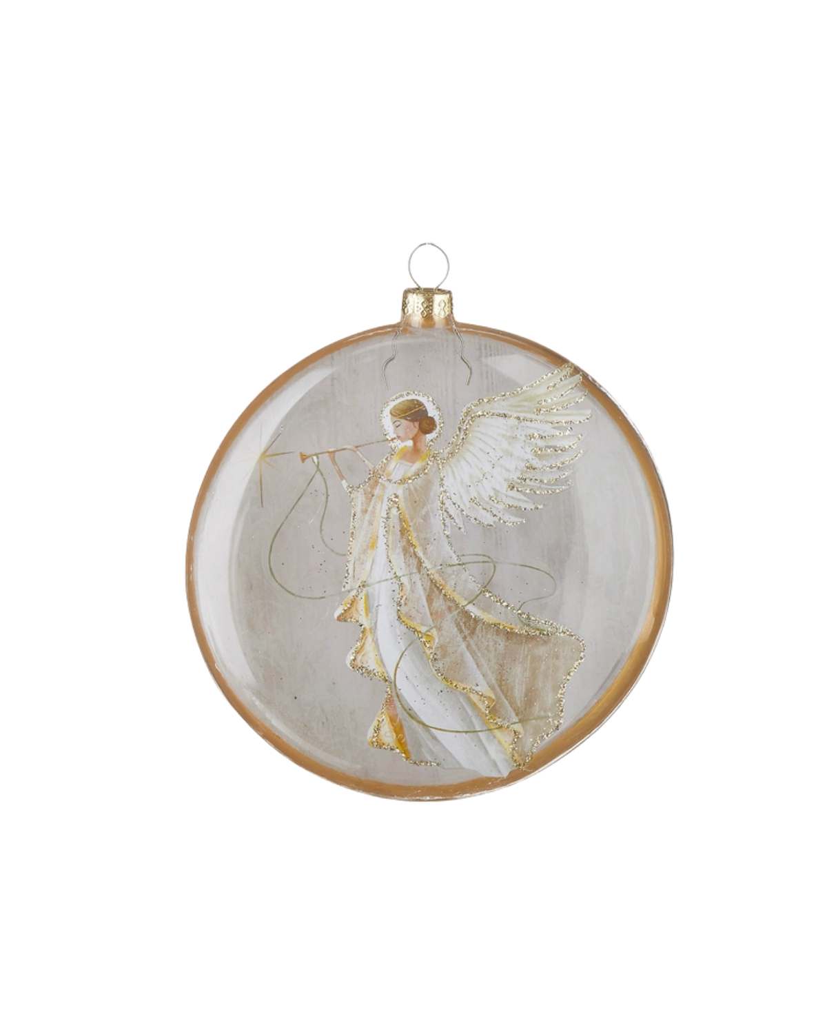 5" Holy Family and Angel Disc Ornament