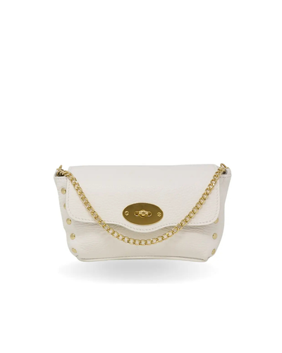 Leather Top Handle & Crossbody Bag, White