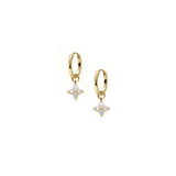 Legacy Charm Hoop Earrings in Gold, CZ