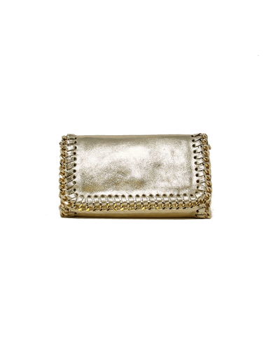 Fold Over Crossbody Bag, Gold