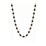 Adorned Mini Beaded Necklace in Gold, Black Onyx