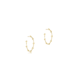 Beaded Simplicity 1.5" Post Hoop Earring, 4mm Gold