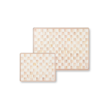Mocha Check Glass Cutting Boards, Set of 2