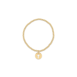 Classic Gold 3mm Bead Bracelet, Blessed Small Gold Disc