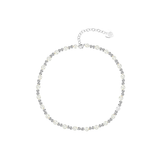 Adorned Pearl Mini Beaded Necklace Silver