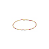 Hope Joy Pattern 2mm Bead Bracelet, Bright Pink