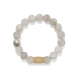 Meridian Solis Bead Stretch Bracelet, Cream