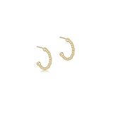 Beaded Classic 1" Post Hoop, 2mm Gold