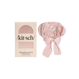 Adjustable Oversized Satin Bonnet, Blush