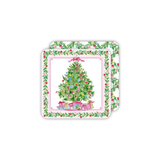 Christmas Tree with Colorful Ornaments Square Coaster