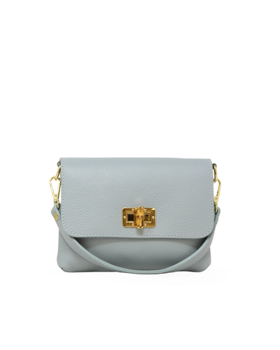 Leather Clutch & Crossbody Bag, Light Blue