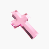 Large Pink Acrylic Cross Weight