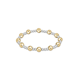 Classic Sincerity Pattern 6mm Bead Bracelet, Mixed Metal
