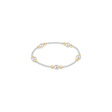Classic Mixed Metals Purpose Pattern 6mm Bead Bracelet, Pearl