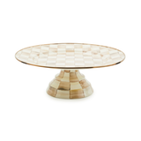 Mocha Check Large Pedestal Platter