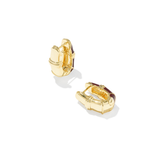 Courtney Gold Enamel Huggie Earrings, Burgundy